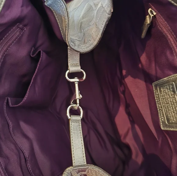 Coach Metallic Gray Shoulder Bag - Picture 9 of 10